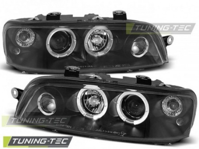 LED Angel Eyes Scheinwerfer für Fiat Punto 2 99-03 schwarz